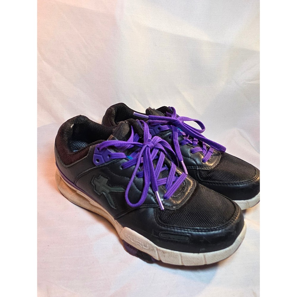 Kuru Womens Size 6 Black Purple Anti Slip Walking Athletic Sneakers Shoes